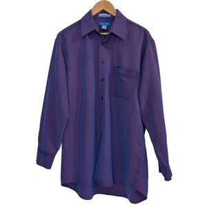Savile Row men’s purple iridescent long sleeve button up Size 16 32/33